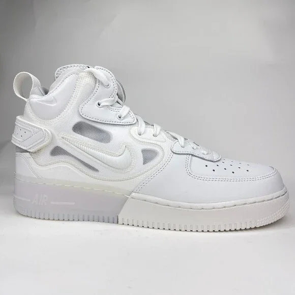 Nike Mens Air Force 1 Mid React Summit White Icy Shoes Size 10.5 DQ1872-101 - Picture 2 of 9